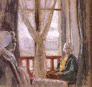 Edouard Vuillard Mrs. Black s window and lulu oil painting on canvas